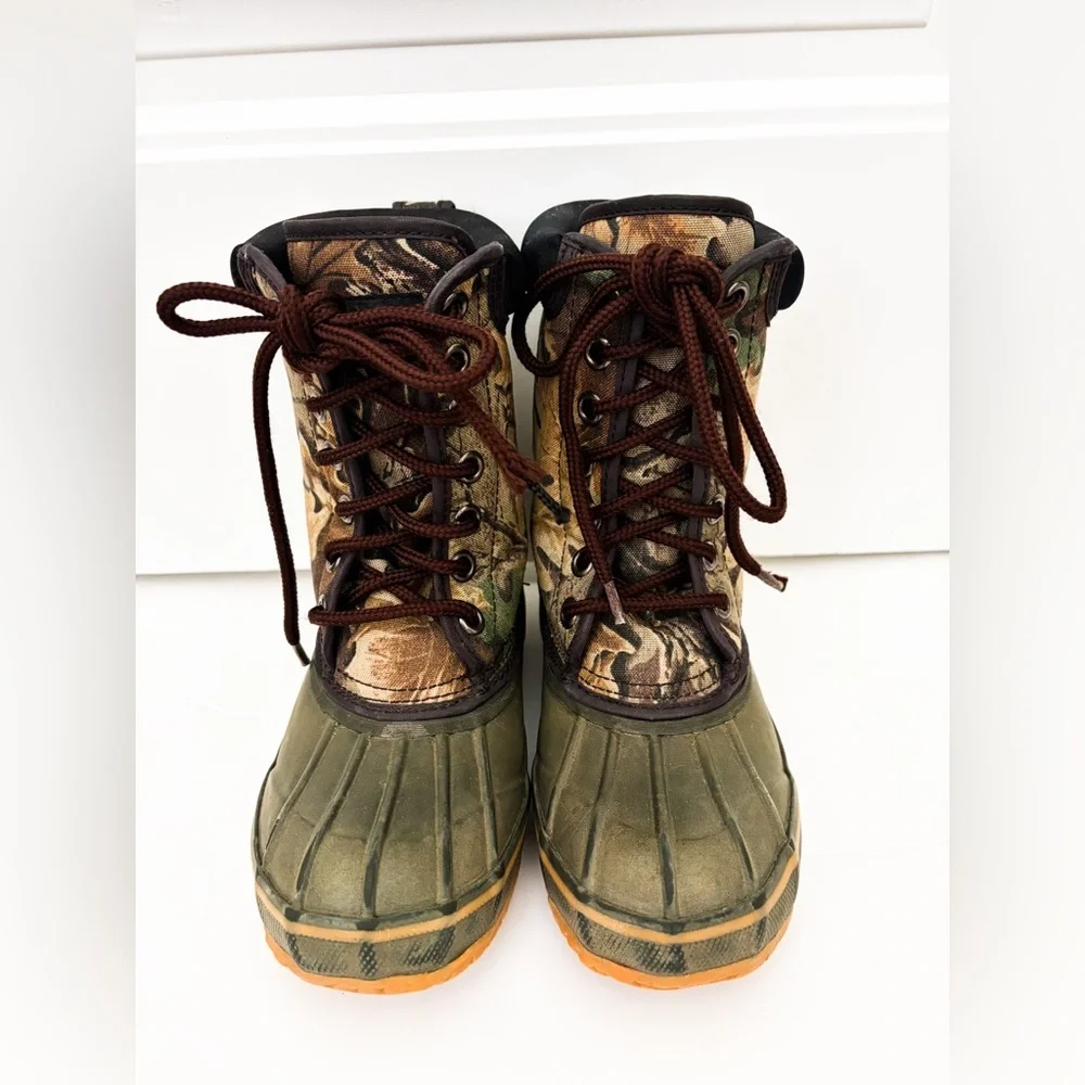 Timber Wolf Thermo Lite Kids Camo Steel Shank Hunting Boots Size 1
